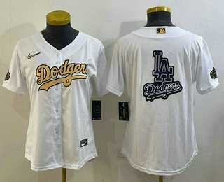 Women%27s Los Angeles Dodgers Big Logo White 2022 All Star Stitched Cool Base Nike Jerseys